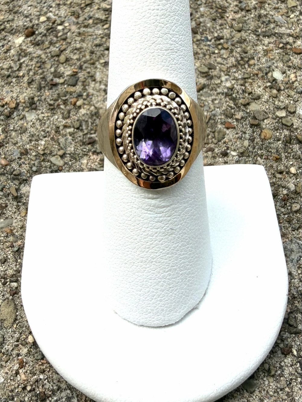 BA Suarti Bali Sterling Silver 18k Gold Amethyst Ring